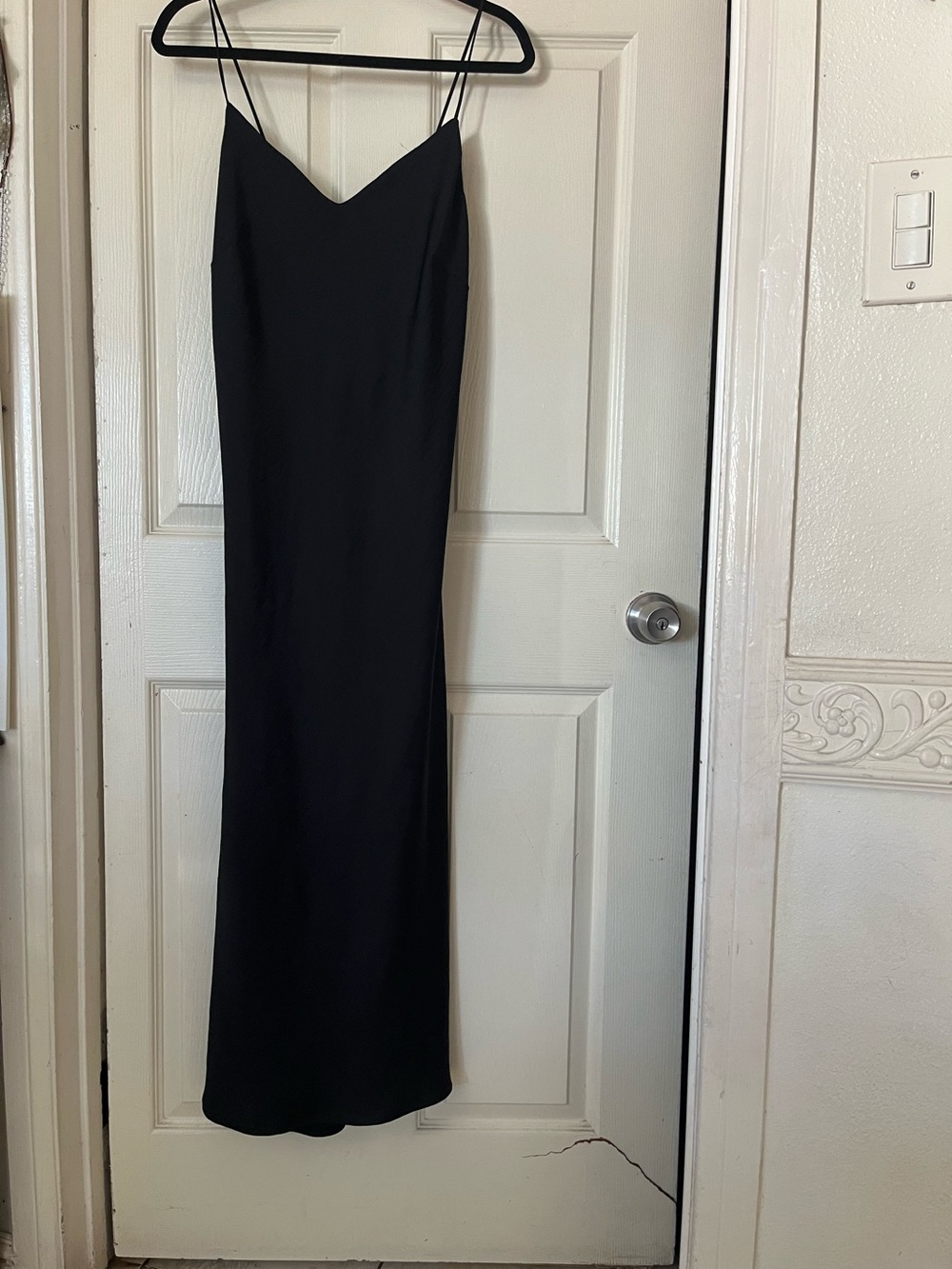 Classic Black Slip Dress with Spaghetti Straps